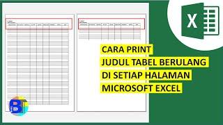 Cara Cetak Judul Tabel Berulang di Setiap Halaman Excel  Belajar Excel