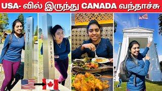  Road Trip to CANADA From AMERICA  Crossing International Border  Restaurant  USA Tamil VLOG