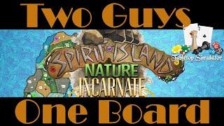 Two Guys One Board Spirit Island NI  First Gameplay with Ember-Eyed Behemoth & Towering Roots