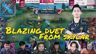 CLAUDE SKYLAR MENGGILA BLAZING DUET FROM SKYLAR REACTION STREAMER RRQ VS DEWA MATCH 1 MPL S14