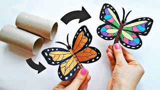 Amazing Recycling Craft Idea with Toilet Paper Rolls  DIY and Paper Crafts  How to Make Butterfly