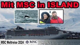 Atemberaubendes ISLAND Wale Schnee & Seegang  MSC Weltreise 2024 mit der MSC Poesia 028