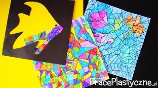 Jak zrobić witraż z papieru?  Techniki plastyczne płaskie  Praca plastyczna  Paper stained glass
