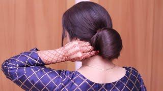 Simple Juda Bun Hairstyle Using Big Rubber Band  Cute Bun Hairstyle For Long Hair  Hair Style Girl