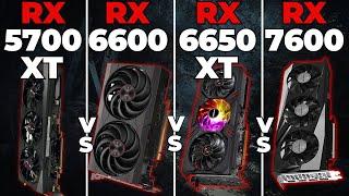 RX 5700 XT vs RX 6600 vs RX 6650 XT vs RX 7600 - Teste Comparativo 1080P  1440P