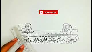 How to draw a KV 44 tank  Homeanimations Cartoon about tank