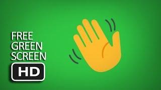 Free Green Screen - Waving Hand Emoji Advanced Animation