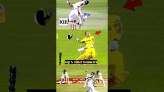 Top 5 Dangerous Bouncers   Killer Ball In Cricket History   #cricket #ipl #ipl2024 #viratkohli