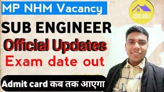 MP NHM Sub Engineer Official Update Exam date out. By - Amit Parihar.