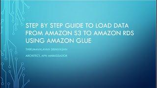 Step by Step Guide to Load Data from Amazon S3 to Amazon RDS MySQL using Amazon Glue