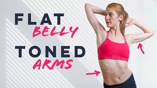 25 Min Flat-Belly and Toned-Arms Workout no equipment