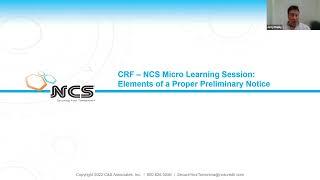 Micro-Learning Session Series Part 1 - Elements of a Proper Preliminary Notice