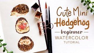 Cute Mini Hedgehog Beginner Watercolor Tutorial