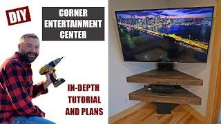 DIY Corner Entertainment Center  Floating Corner Shelves
