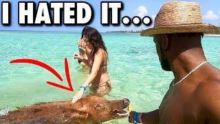SWIMMING with The PIGS Why I HATED It… Visiting Grand Bahama Bahamas Paradise Cruise Line