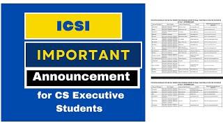 icsi important announcement for all cs executive students for december 2024 exam