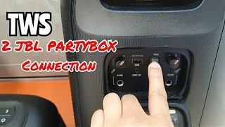 How to connect two JBL Partybox True wireless Stereo Compatible using TWS button