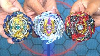 WORLD SPRIGGAN vs RAGE LONGINUS vs MIRAGE FAFNIR  Beyblade Burst Super King ベイブレードバーストスーパーキング