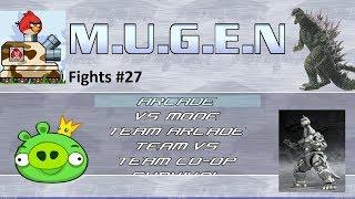 MUGEN fights #27 Angry Birds Tank and King pig AMB vs Godzilla and MechaGodzilla Request 11