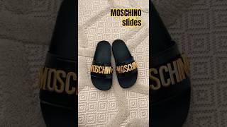 UNBOXING MOSCHINO LOGO PLAQUE SLIDES #moschino  #fashionstyle #slides  #fashionbrand #klapki #black