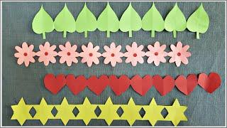 Easy decorative paper chain ideas    DIY Paper cutting decorations  Bulletin board border design