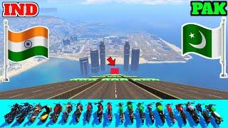 INDIA VS PAKISTAN  GTA 5 INDIA BIKES VS PAKISTAN BIKES LONG JUMPING CHALLENGE  Gta 5 Gameplay