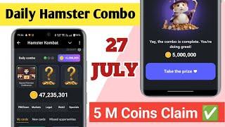 Hamster Kombat Daily Combo 27 July  26th to 27th July  Hamster Daily Combo Today  Daily Combo 