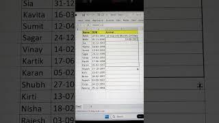 Best Excel Trick To Format DOBs   Excel Shortcut Trick  #shorts #exceltips #technology #bytetech