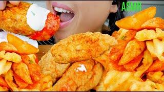 ASMR Fried Chicken Steak Fries︎ Sweet Chili & Sour Cream ︎ 먹방 No Talking suellASMR