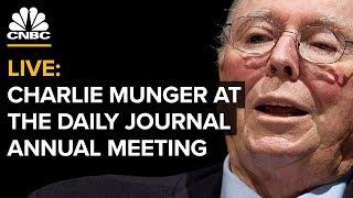 LIVE Charlie Munger Speaks at Daily Journal Annual Meeting -- Feb. 14 2019