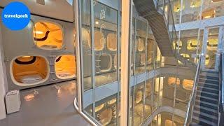 Trying Spaceship-like Capsule Hotel in Tokyo Japan  Nine Hours Otemachi