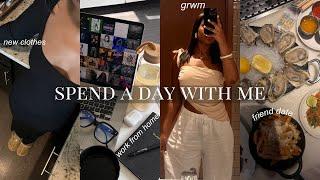 spend a day with me  grwm for work & a dinner date content creation day to night makeup look