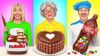 Desafío De Comida Chocolate Yo vs Abuela  Momentos Divertidos de Choco DO