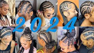 2024 New & Latest Cornrow Braids Hairstyles For Black Women  Cute #braidshairstyles