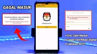 Login Sirekap Pemilu 2024  Gagal mendapatkan Setrifikat Digital 