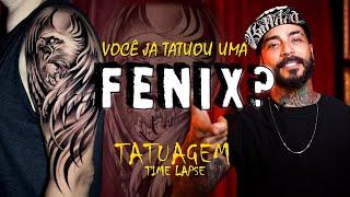 COMO TATUAR UMA FÊNIX? Passo a Passo narrado. Time Lapse