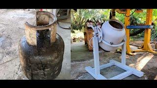 Turning Gas TankBottle into Small Cement Mixer