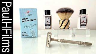 Pearl Semi-Slant D.E Razor  Shaving Cream and Post Shave Lotion