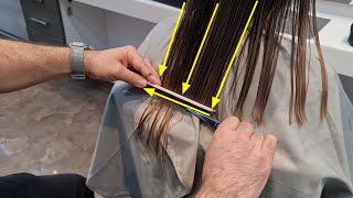 SHARP HAT HAIR CUTTING TECHNIQUE How to Do Oval Haircut @Serkan Karayılan Hairdresser