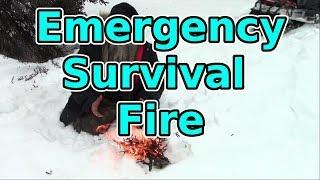 Fast Emergency survival fire lighting method