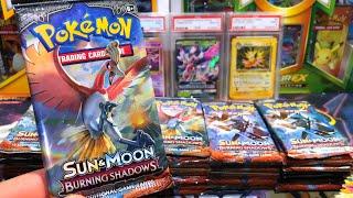 SECRET RARE CHARIZARD GX HUNT #2 Opening 12 Burning Shadows Booster Packs - Pokemon Cards