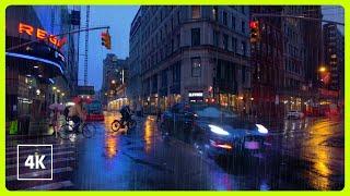 New York City   HEAVY RAIN at NIGHT