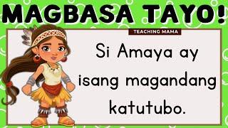 MAGBASA TAYO  PAGSASANAY SA PAGBASA NG TAGALOG  FILIPINO READING FOR KINDERGARTEN  TEACHING MAMA