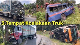 3.kecelakaan Truk Tabrakan Terbalik Nabrak Pohon