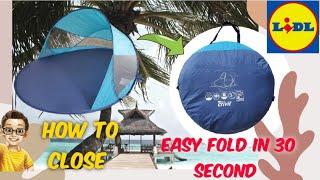 Crivit pop up tent pop-up beach shelter lidl how to close or fold in 30 second