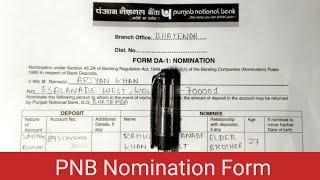 PNB New Nomination Form Fill Up  Punjab National Bank Nomination Form  Nomination Form Fill Up