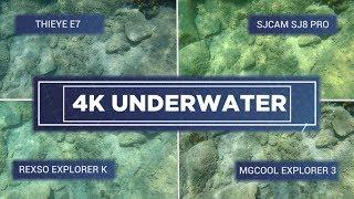 4K Action Cameras Underwater SJCAM SJ8 Pro vs ThiEye E7 vs MGCool Explorer 3 vs Rexso Explorer 3