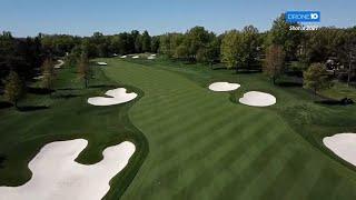 Drone flyover shows birds-eye view of Muirfield Village Golf Club