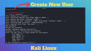 How to Create NEW USER on Kali Linux with SUDO PERMISSION