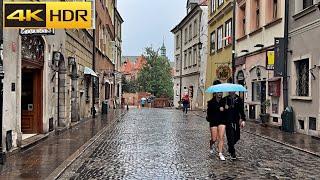 Rainy Autumn in Warsaw - Poland 2023  Poland Walking Tour 4K HDR